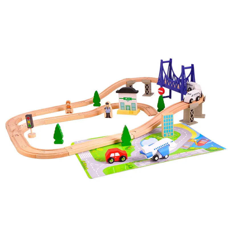 Children Educational Play DIY Train Railway Track Wooden Train Set Toy for Kids Train Toy - Image 3